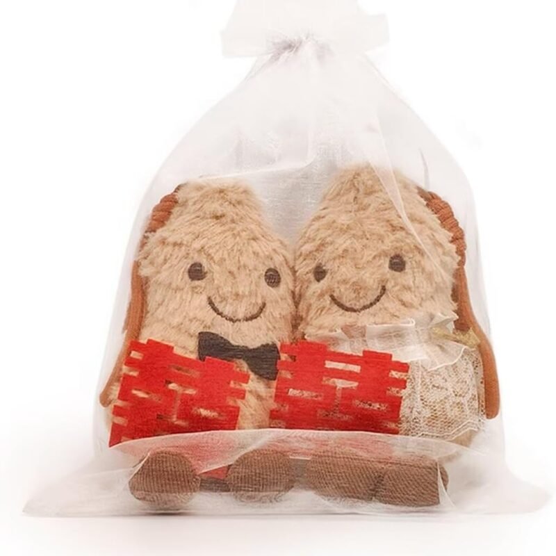 Cute Peanut Plush Toy, 6" Soft Peanut Stuffed Animal Funny Food Plushies with Legs, Adorable Smile Peanut Birthday Gift for Kids Girls Boys