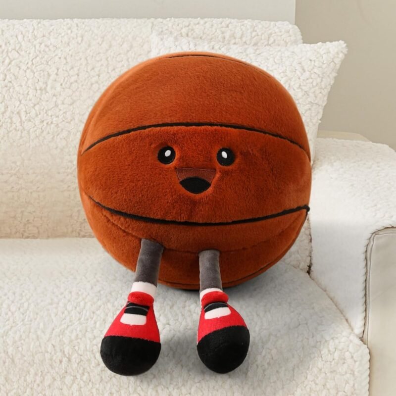 Funny Basketball Plush Toys for Girls,Basketball Stuffed Animal,Soft Ball Plush Adorable Sports Throw Pillow for Boys Girls Room Decor