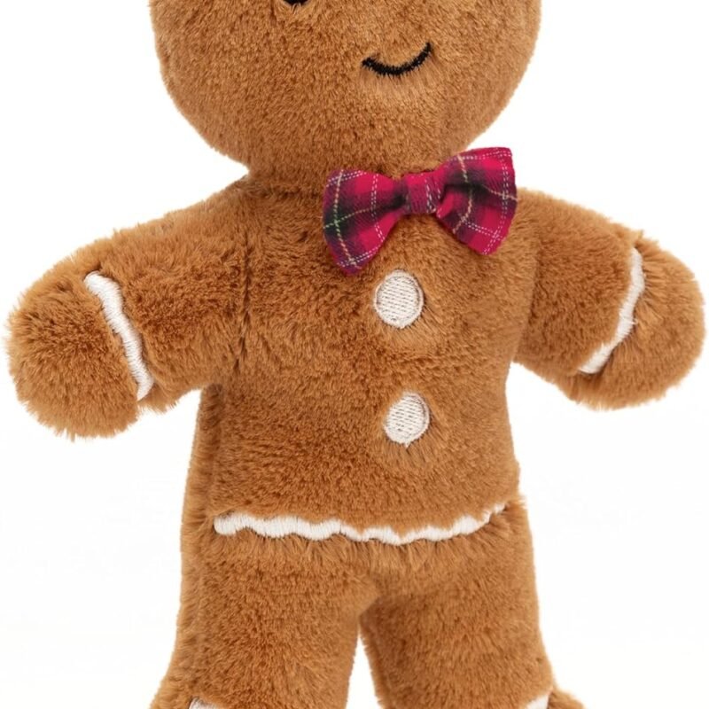 Jellycat Jolly Gingerbread Ruby Stuffed Toy, Original 7 inches - Christmas Plush D??cor