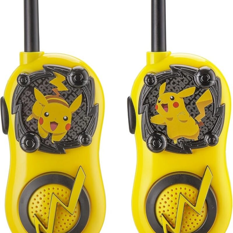 eKids Pokemon Walkie Talkies Pikachu Toys FRS Walkie Talkies for Kids Long Range Static Free Easy to Use For Indoor and Outdoor Games